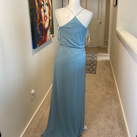 Alfred Sung smoke blue q430 Bridesmaid Dress - Picture 7 of 11